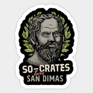 Socrates loves San Dimas Sticker